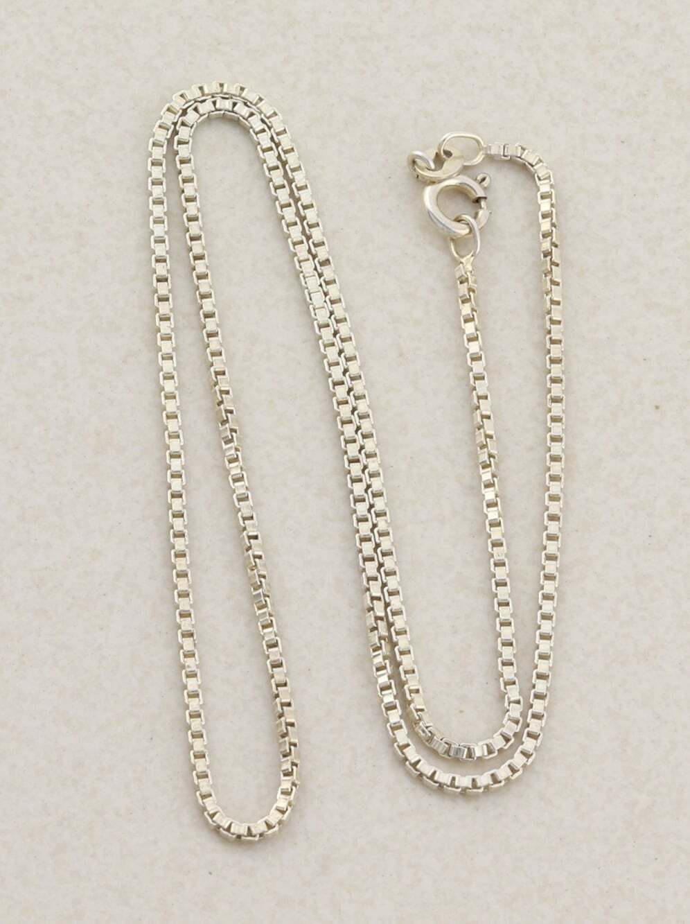 Sterling Silver 1.5mm Box Chain Necklace 16" inch